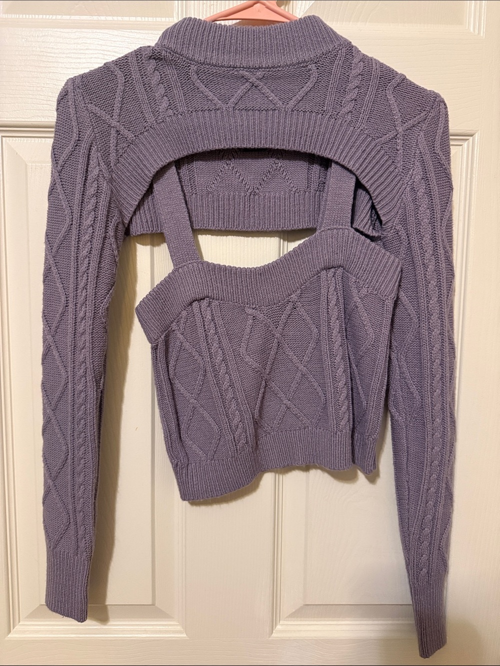 Cable Knit Lilac Layered Sweater